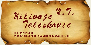 Milivoje Telesković vizit kartica